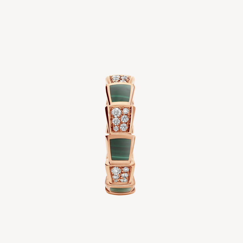 18K BVLGARI Serpenti Viper Malachite Ring