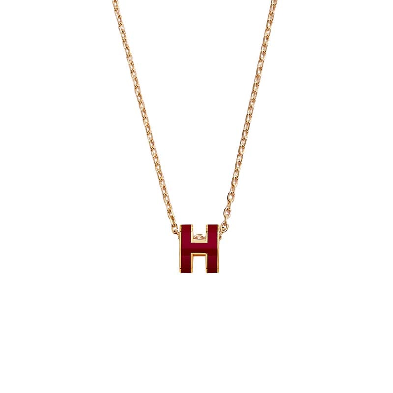 18K Mini Pop Hermes Red Necklace