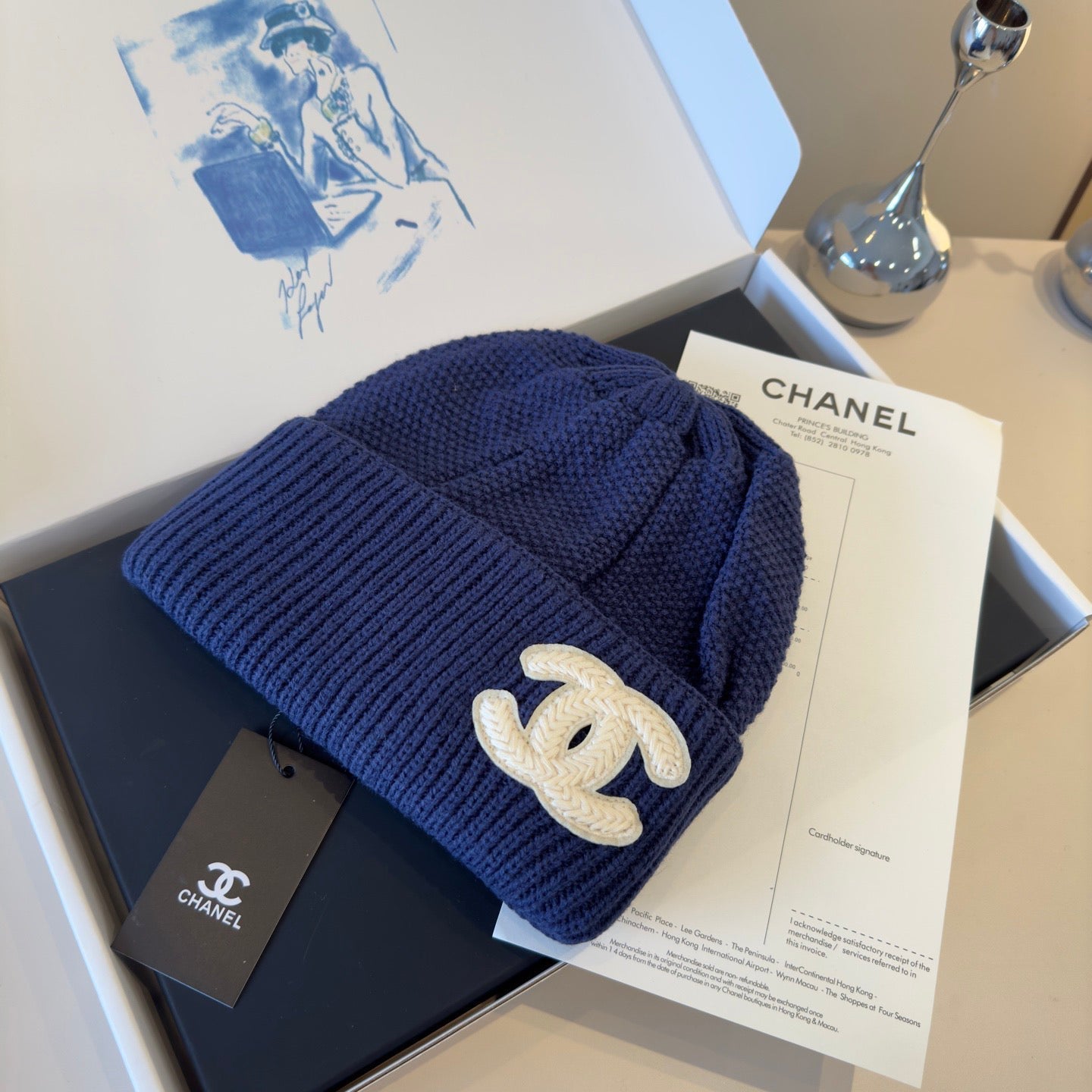 A Knit Beanie Blue