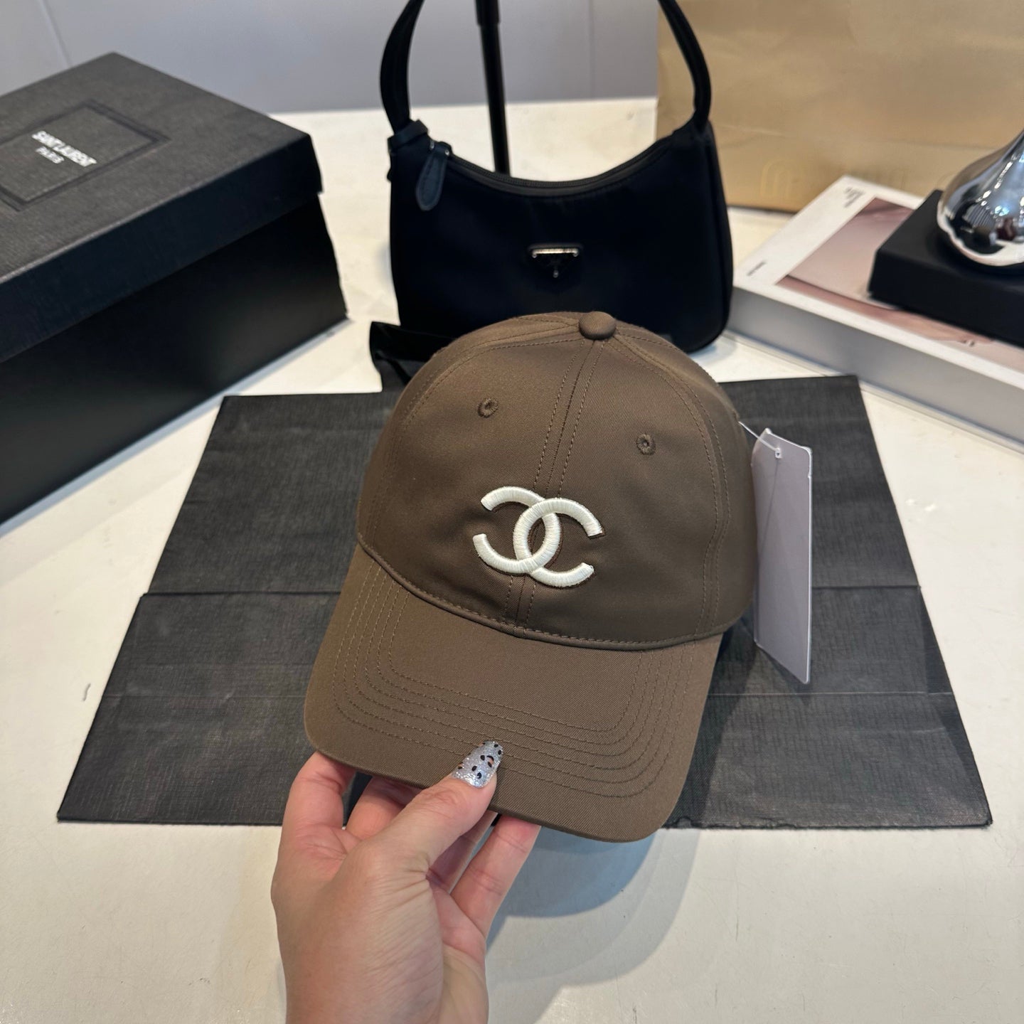 Embroidered Cotton Baseball Cap - Olive