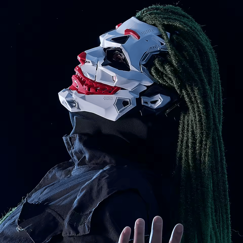 🤡Cyberpunk Clown Mask with Cosplay Clown Costume Party Props Halloween🤡