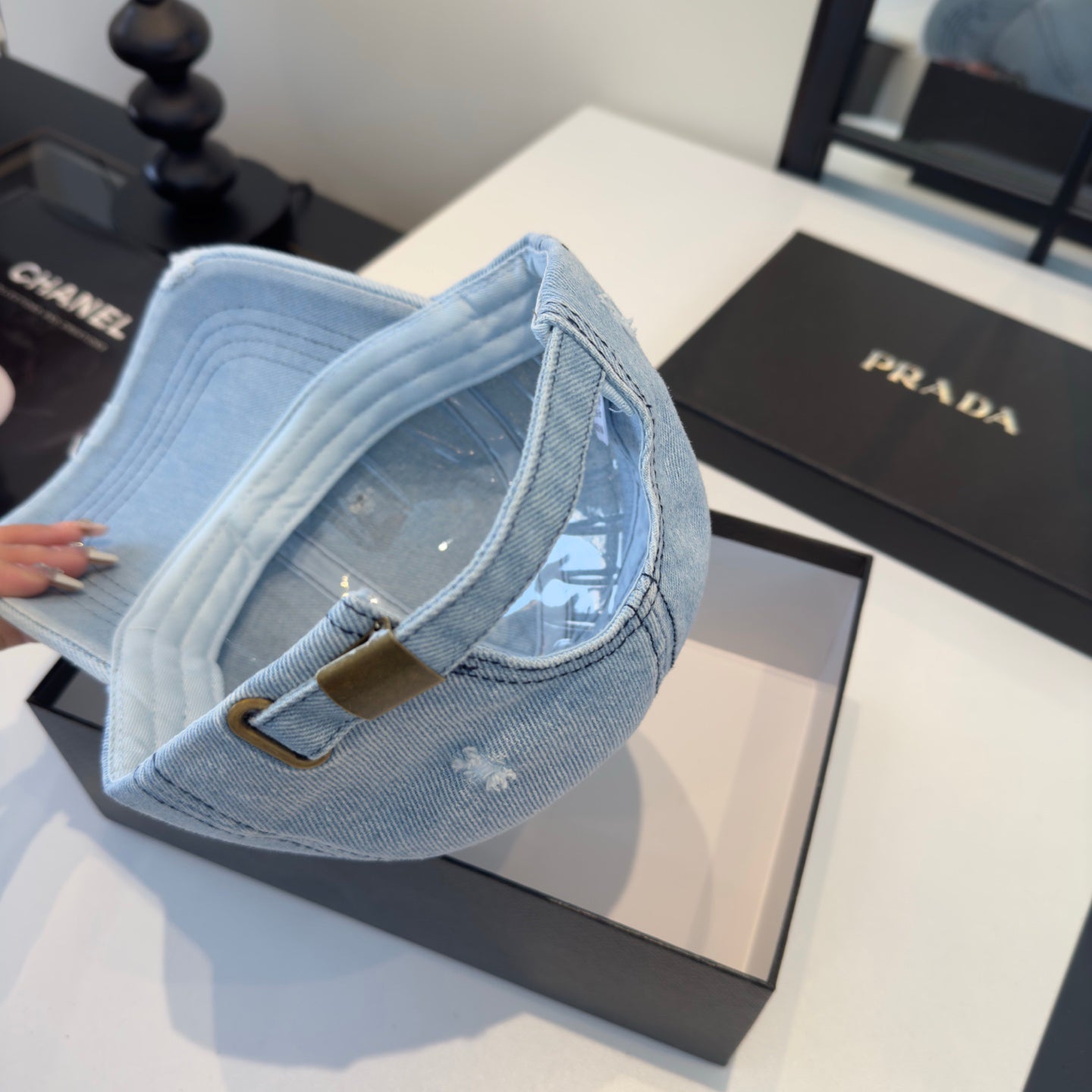 Vintage Washed Denim Baseball Cap, Adjustable Streetwear Hat