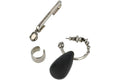 Alexander McQueen 3-Piece Stone Ear Hook Set Silver/Black