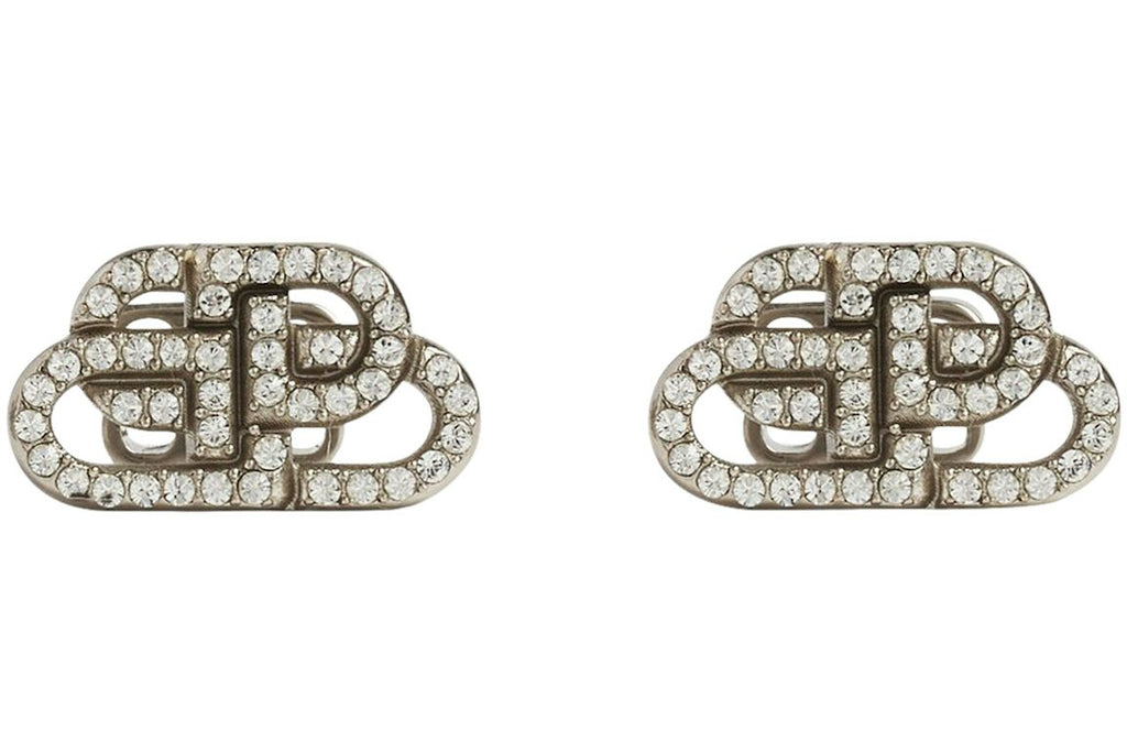 Balenciaga BB XS Stud Earrings Crystal/Silver