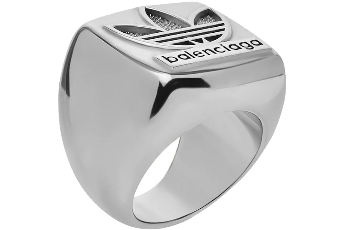 Balenciaga x adidas Trefoil Signet Ring Silver