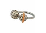 Bottega Veneta Intrecciato Silver Ring Orange