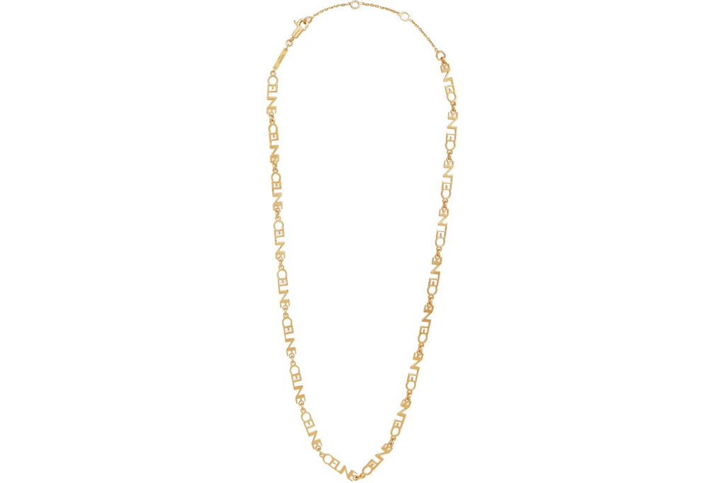 Celine Multi Logo Necklace in Brass with Gold Finish Gold