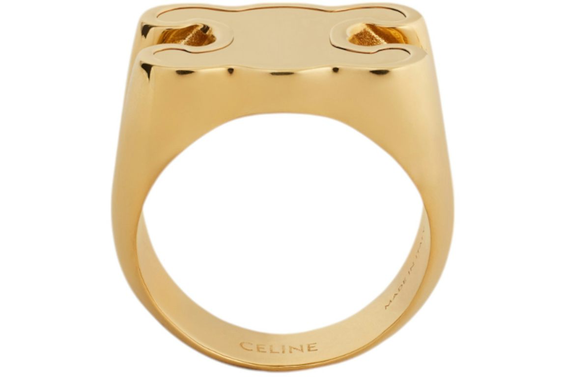 Celine Ring In Brass with Gold Finish Chevaliere Gold