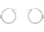 Celine Strass and Brass with Rhodium Finish Triomphe Sparkle Hoops Silver