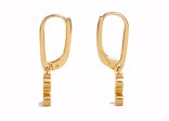 Celine Triomphe Rhinestone Earrings in Brass with Gold Finish and Crystals Gold