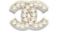 Chanel 19 Brooch Gold/White