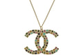 Chanel CC Logo Pendant Necklace Multicolor