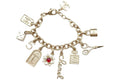 Chanel CC Scissors Flower Tag Charm Bracelet Gold