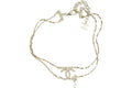 Chanel Choker Necklace AB8050 Gold/White