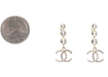 Chanel Crystal CC Drop Earrings Gold