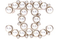 Chanel Crystal Pearl CC Brooch 1.0" Gold