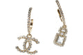Chanel Glass and Strass Metal Earrings Glass Pearls Gold
