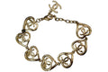 Chanel Heart Shape CC Logo Bracelet Gold (AB7887)