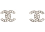 Chanel Logo Earrings Silver/Crystal