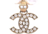 Chanel Pearl Crystal CC Short Necklace 18" Gold