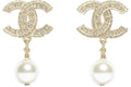 Chanel Resin and Strass Metal Earrings Gold/Transparent