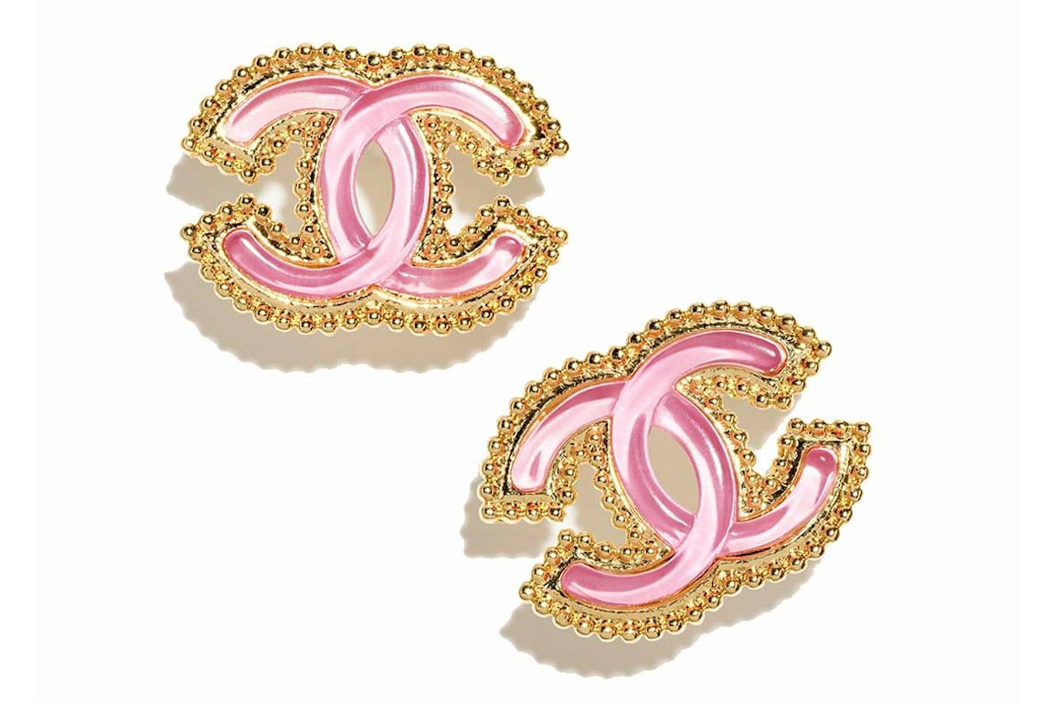 Chanel Stud Earrings Gold/Pink (ABD128 B16089 NW208)
