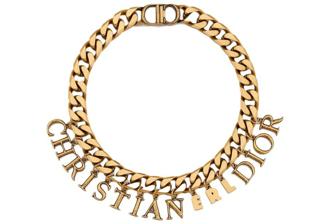 Dior x ERL Necklace Antique Gold-Finish Brass