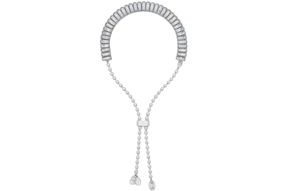 Dior x ERL Necklace Silver-Finish Brass and White Crystals