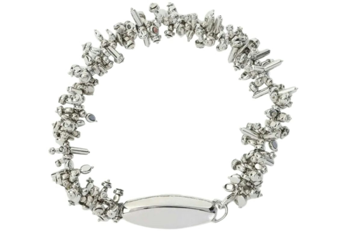 Dries Van Noten Embroidered Necklace Silver
