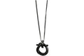 Ferragamo Gancini Crystal-Embellished Pendant Necklace Silver