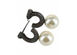 Ferragamo Purple Ferragamo Gancini Faux Pearl Stud Earrings