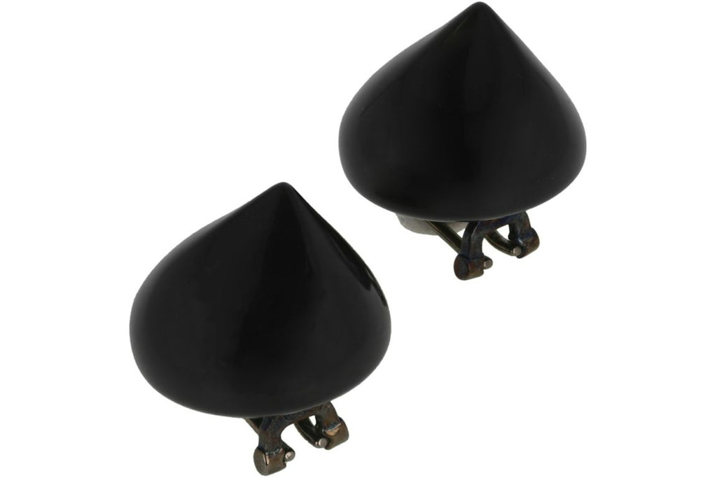 Ferragamo Medium Sculptural Clip on Earrings Black