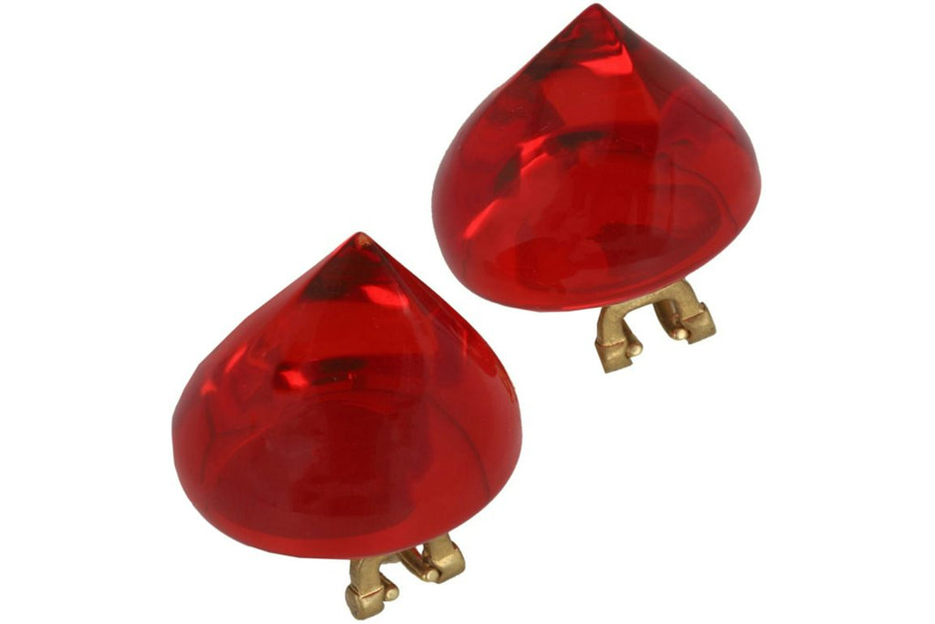 Ferragamo Medium Sculptural Clip on Earrings Red