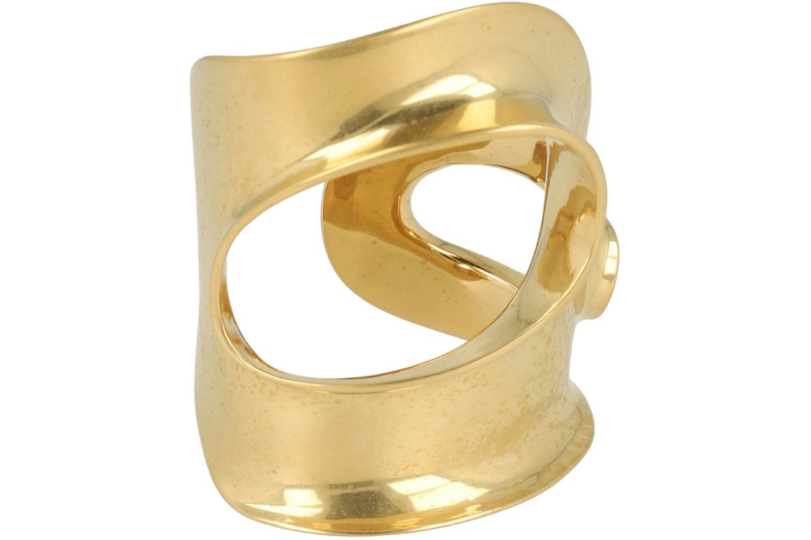 Ferragamo Medium Sculptural Cutout Cuff Gold