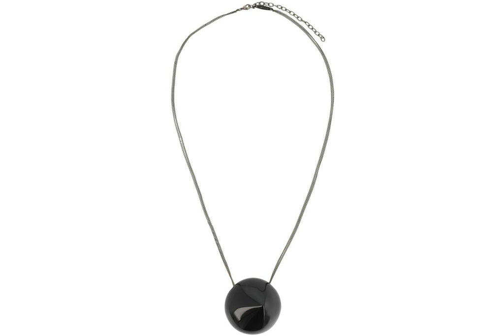Ferragamo Sculptural Pendant Necklace Black