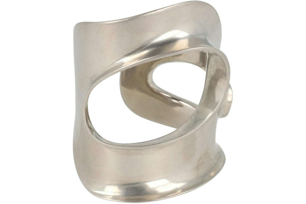 Ferragamo Small Sculptural Cutout Cuff Silver