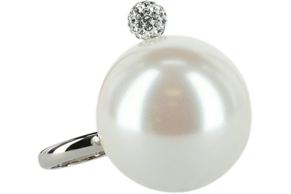 Givenchy 4G Large Pearl Ring White Silver