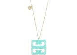 Givenchy 4G Liquid Gold Pendant Necklace Aqua Green