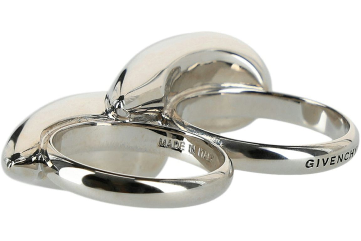 Givenchy G Tears Double Finger Ring Silver