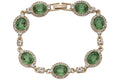 Givenchy Gold Tone Crystal Tennis Flex Line Bracelet Light Green