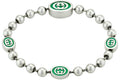 Gucci 925 Silver & Green Boule Bracelet Silver