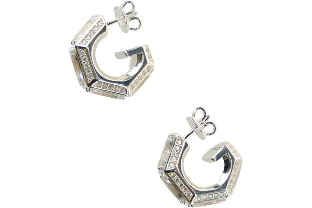 Gucci Silver Gucci G Cube Earrings Silver