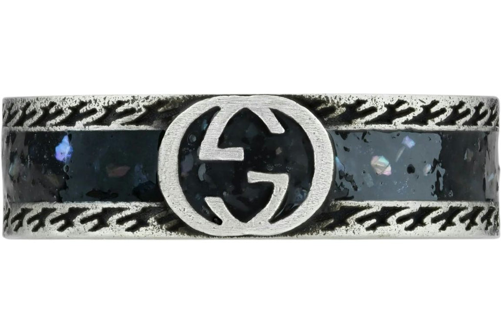 Gucci Interlocking G Ring Black Aged