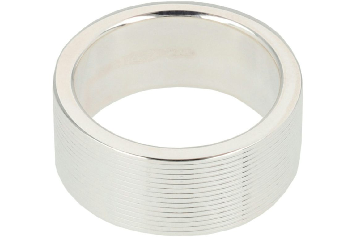 Gucci Ridged Sterling Silver Ring Silver