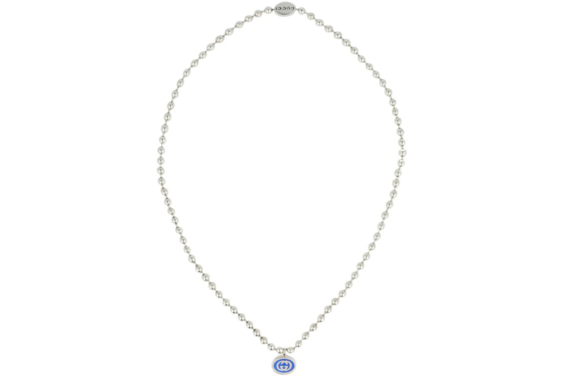 Gucci Sterling Silver Interlocking G Boule Necklace Silver