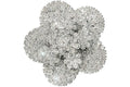 H&M x Magda Butrym Rhinestone-Embellished Flower Ring Silver-Colored
