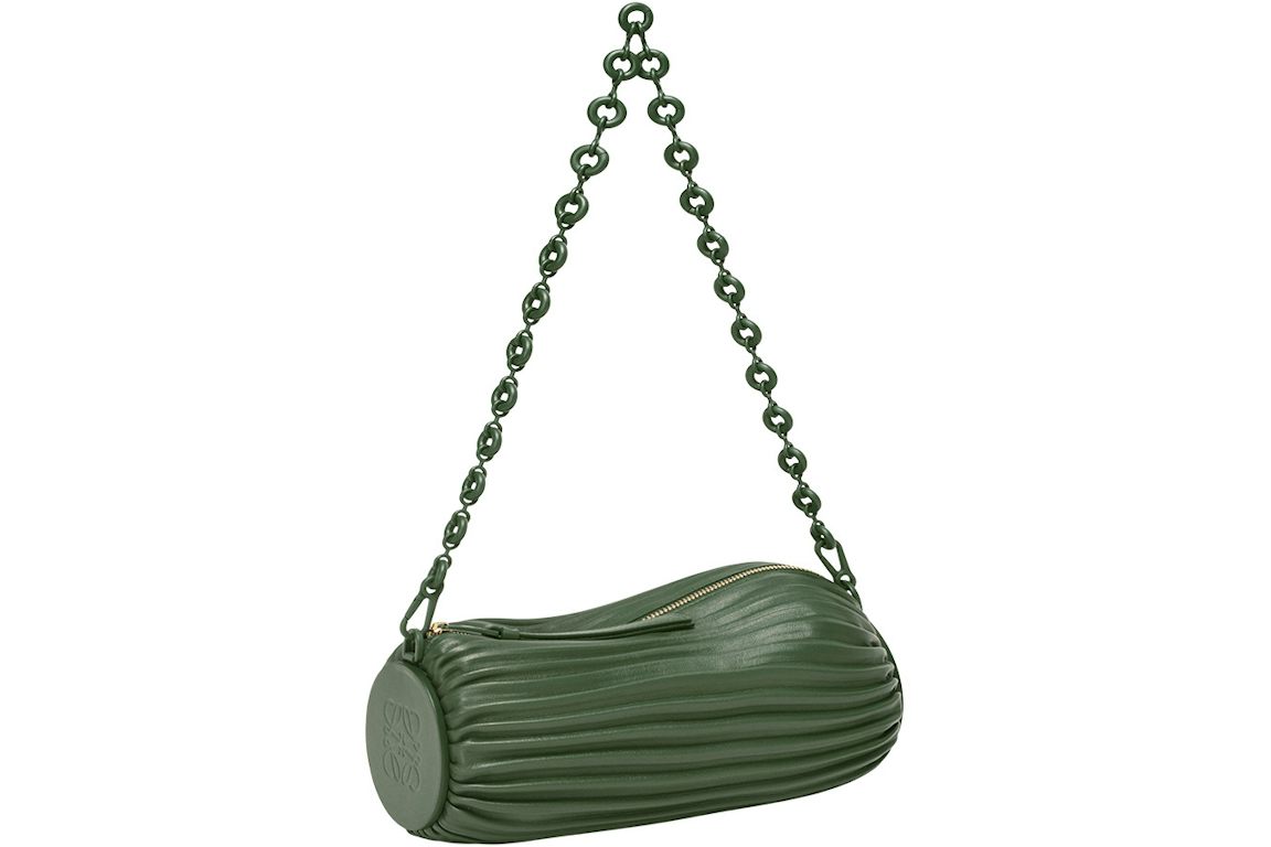 LOEWE Bracelet Pouch in Pleated Pappa Pleated Nappa Vintage Khaki