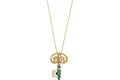 Louis Vuitton Key Brooch Necklace Hawk's Eye Stone Gold