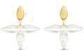 Louis Vuitton Louisette Earrings Gold/White