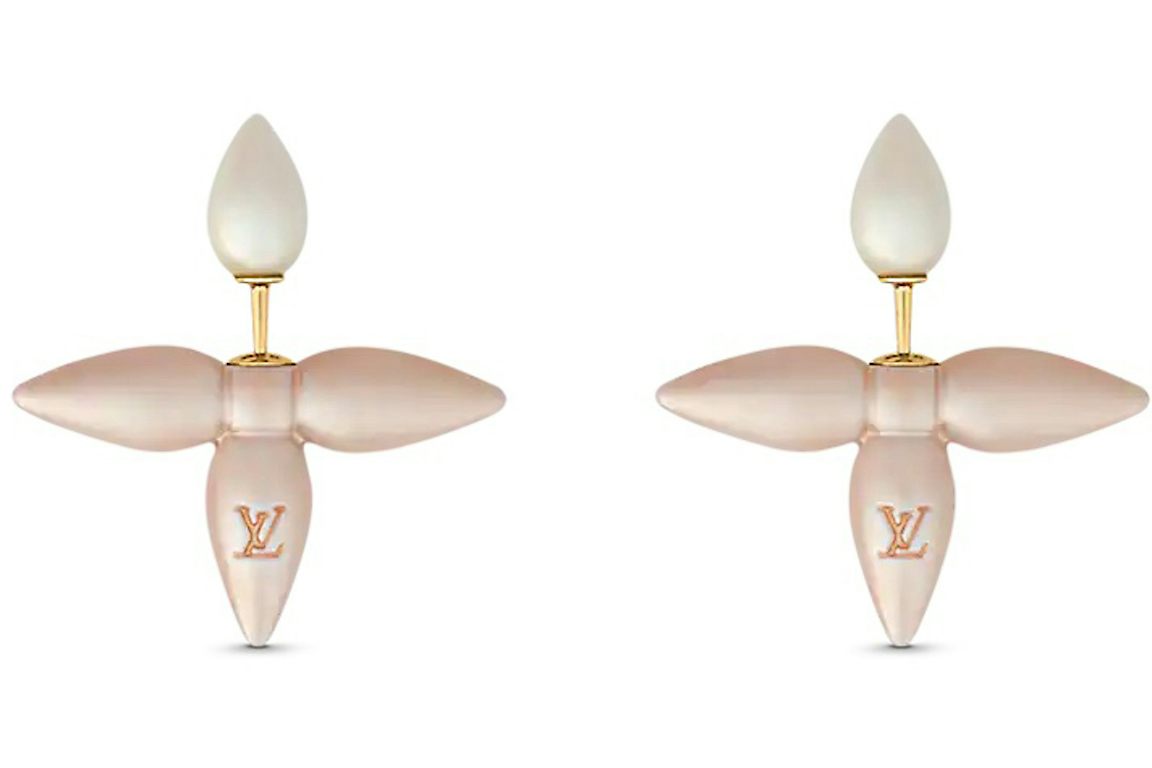 Louis Vuitton Louisette Earrings Light Pink/White
